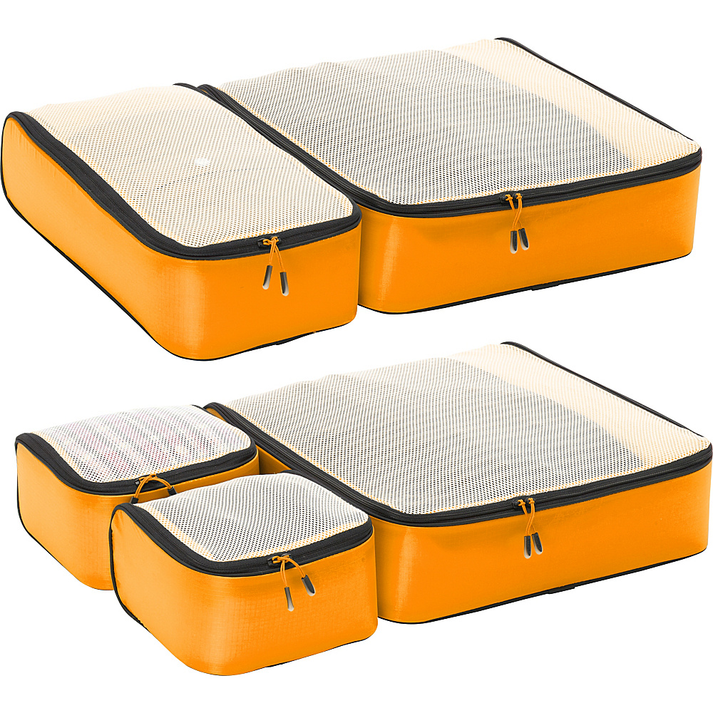 eBags Ultralight Packing Cubes Super Packer 5pc Set OrangeYellow eBags Travel Organizers