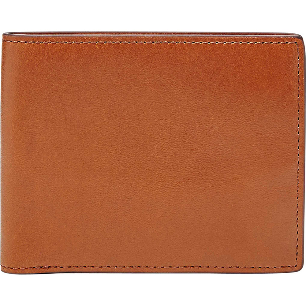 Fossil Isaac L Zip Bifold Saddle Fossil Mens Wallets
