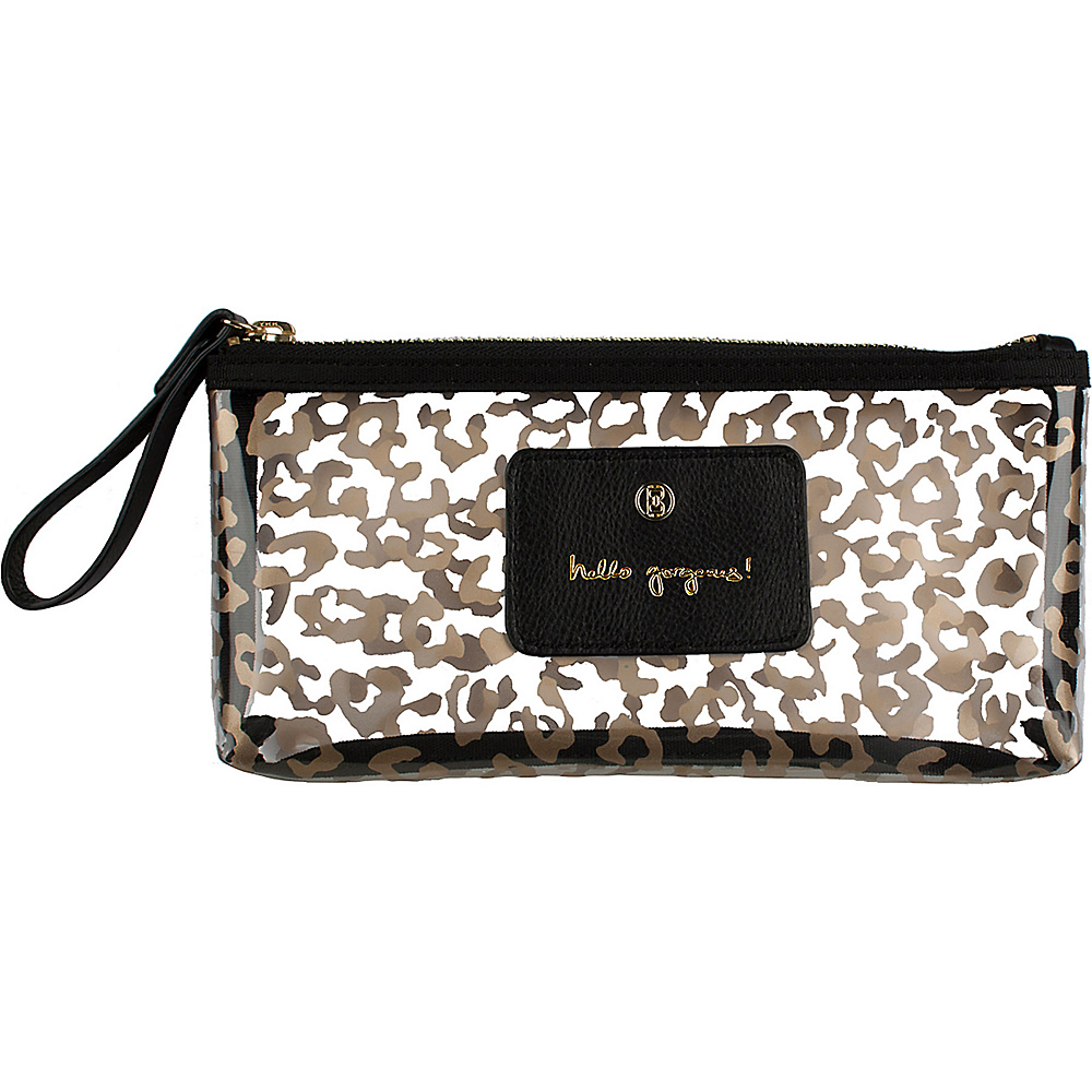 Boulevard Hello Gorgeous! Pixie Glass Bag Leopard with Black Leather Boulevard Women s SLG Other