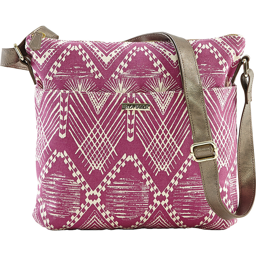 Bella Taylor Tahiti Fuchsia Explorer Crossbody Pink Bella Taylor Fabric Handbags