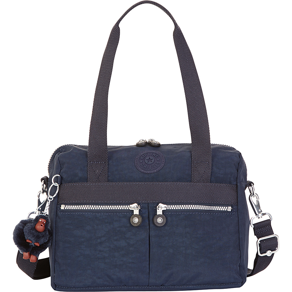Kipling Klara Satchel True Blue Kipling Fabric Handbags
