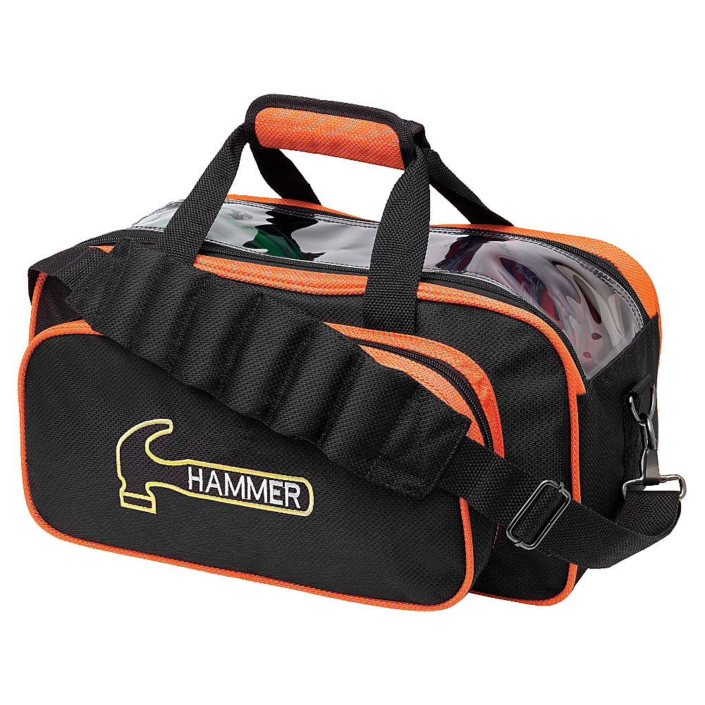 Hammer Double Tote Black Orange Hammer Bowling Bags