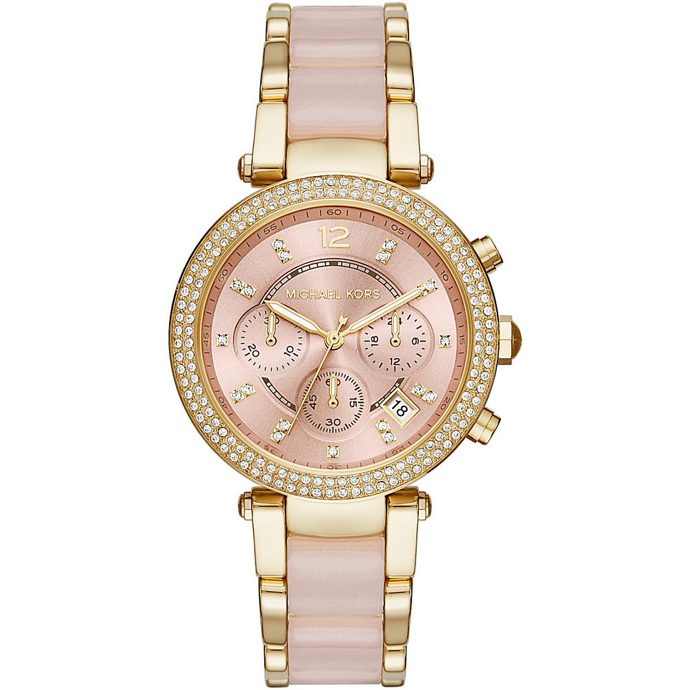Michael Kors Watches Parker Acetate and Gold Tone Chrono Watch Gold Michael Kors Watches Watches