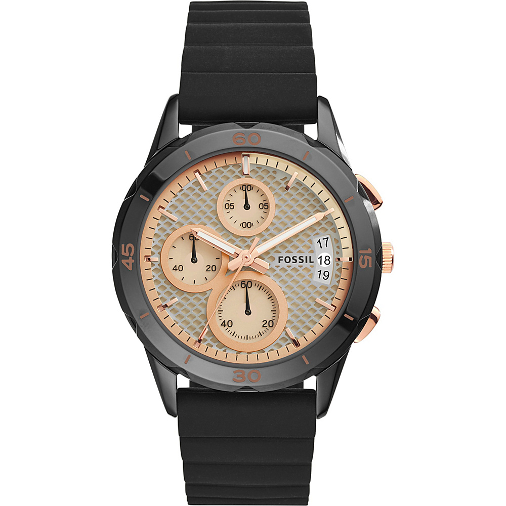 Fossil Modern Pursuit Chronograph Silicone Watch Black Fossil Watches