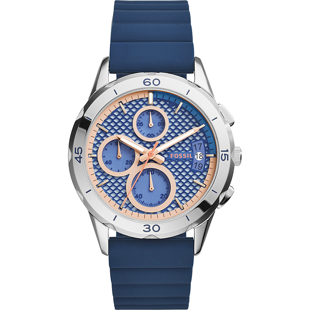 Fossil Modern Pursuit Chronograph Silicone Watch Indigo Fossil Watches