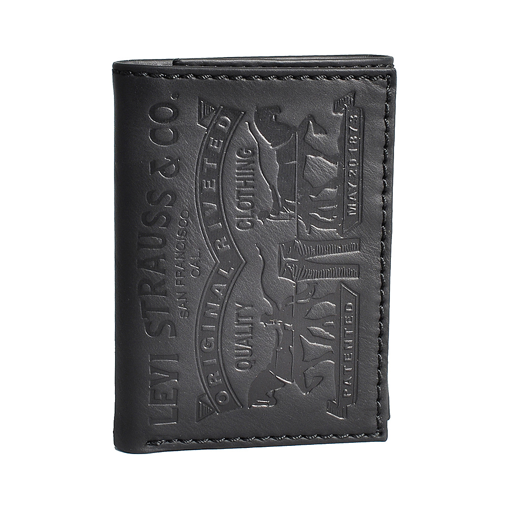 Levi s Trifold Wallet w Embossed logo BLACK Levi s Men s Wallets