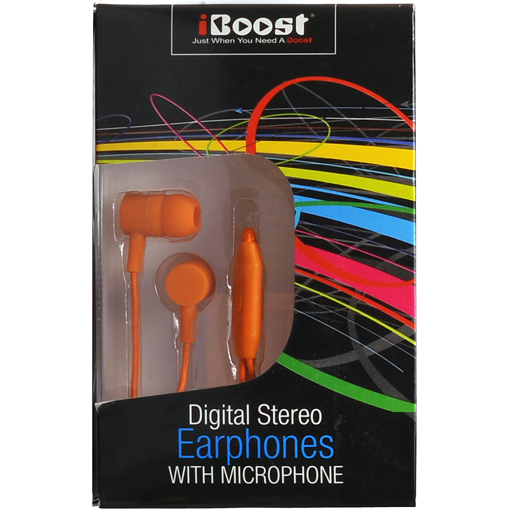 iBoost Earphone With Built In Microphone Orange iBoost Electronics