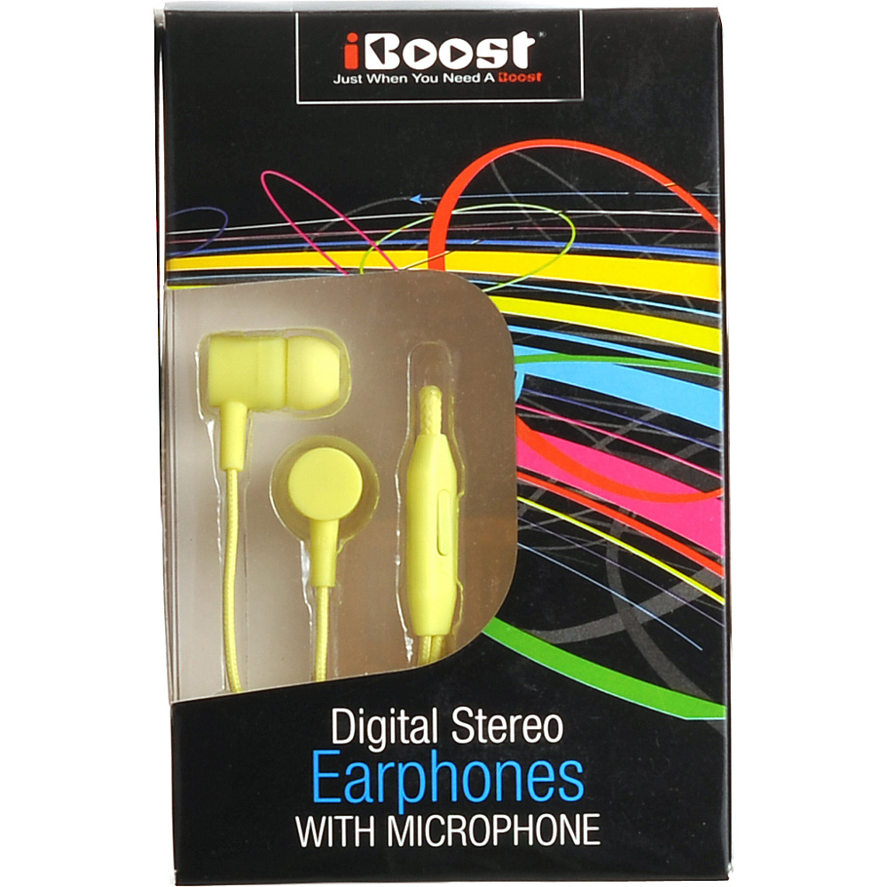 iBoost Earphone With Built In Microphone Yellow iBoost Electronics