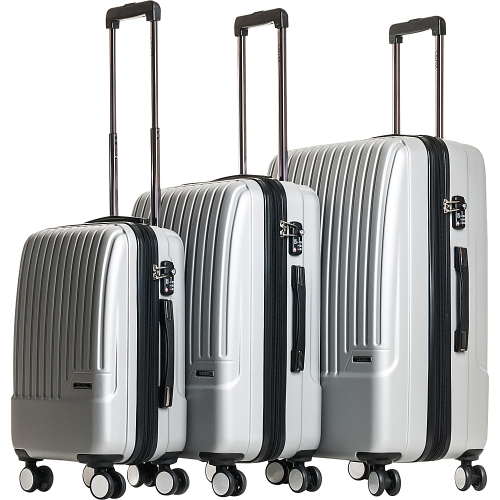 CalPak Davis Expandable 3 Piece Luggage Set Gray CalPak Luggage Sets