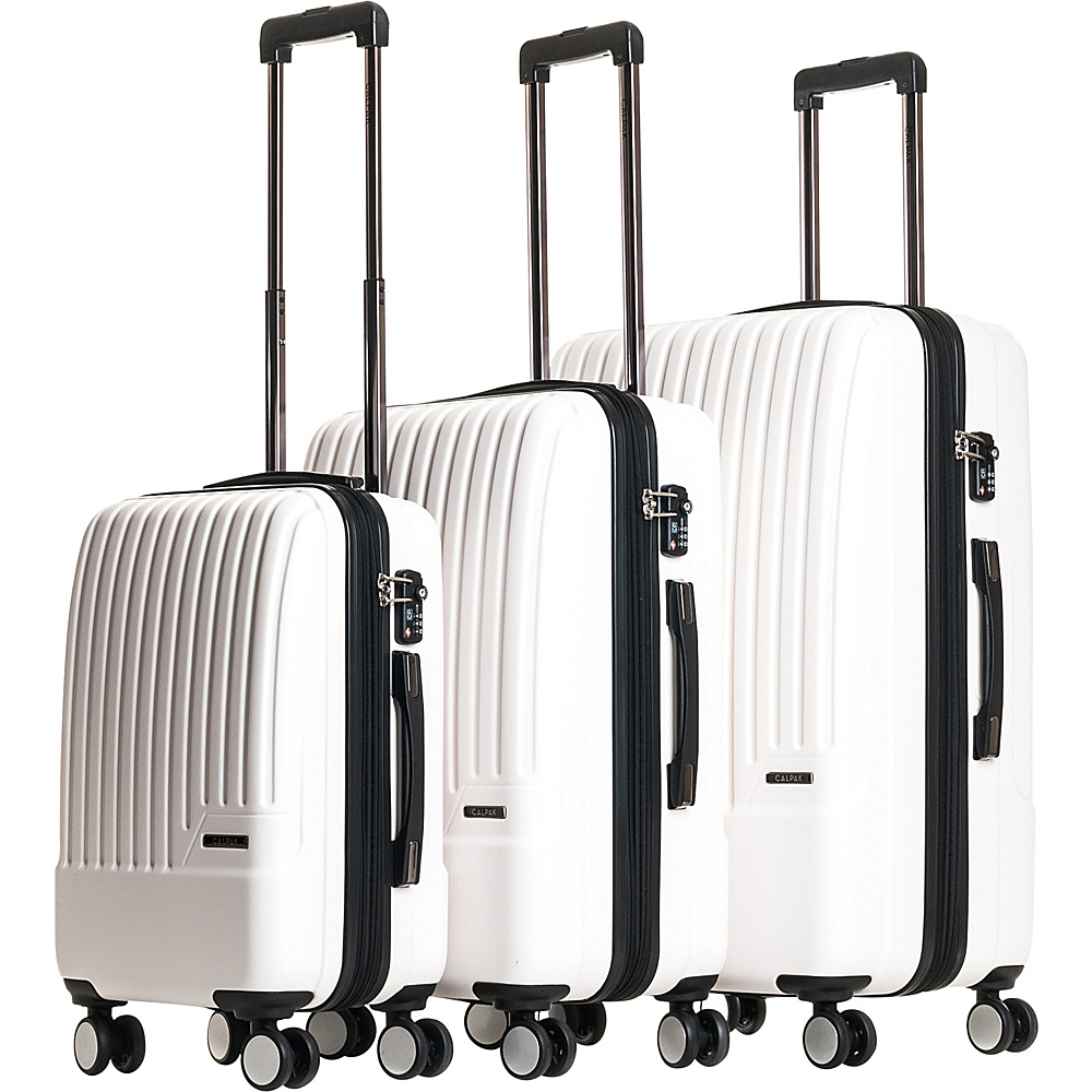 CalPak Davis Expandable 3 Piece Luggage Set Ivory CalPak Luggage Sets