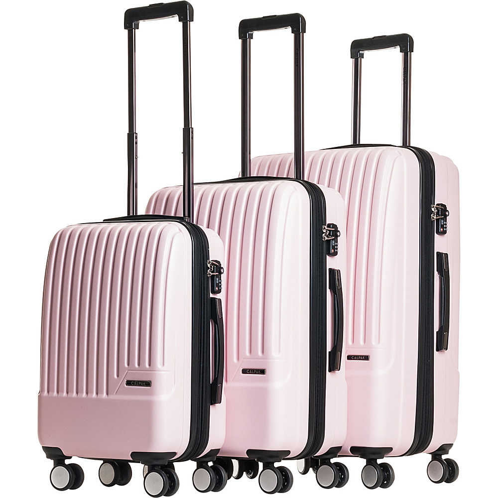 CalPak Davis Expandable 3 Piece Luggage Set Light Pink CalPak Luggage Sets