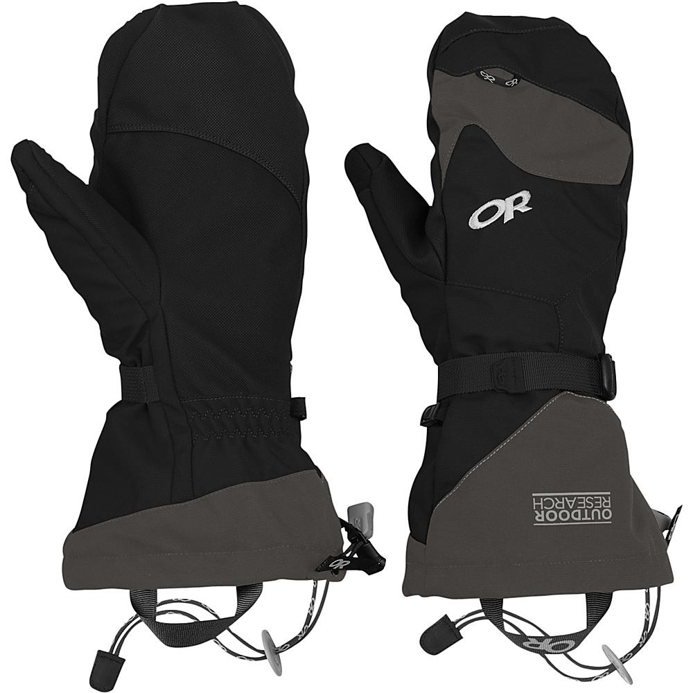 Outdoor Research Meteor Mitts Black Charcoal â Extra Large Outdoor Research Hats Gloves Scarves
