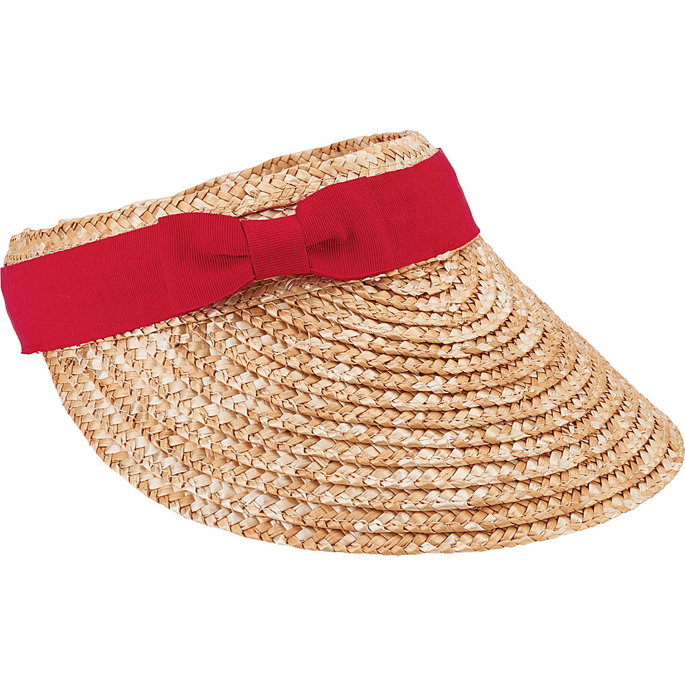 San Diego Hat Raffia Visor Red San Diego Hat Hats Gloves Scarves