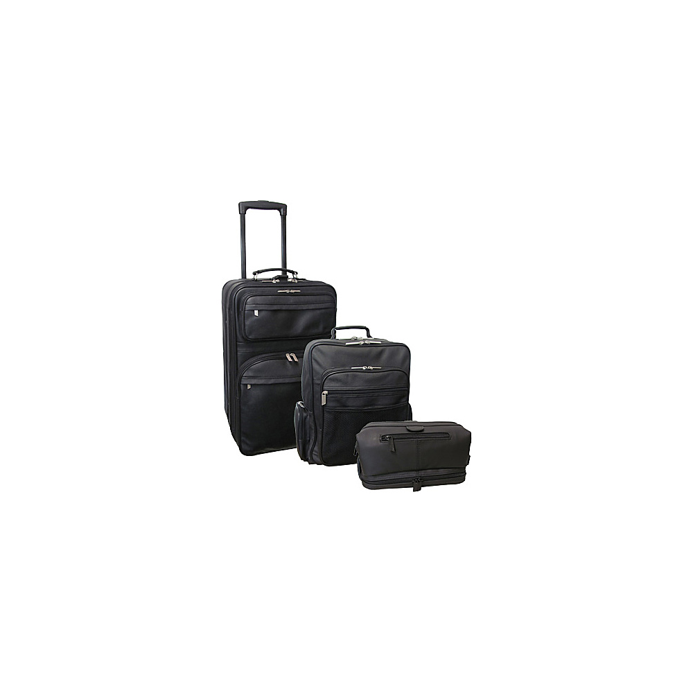 AmeriLeather Traveler 3 Piece Black Luggage Set Black AmeriLeather Luggage Sets