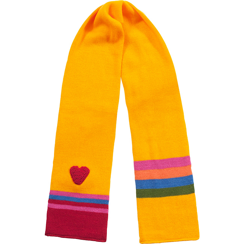 Kidorable Heart Knit Scarf Yellow One Size Kidorable Hats Gloves Scarves