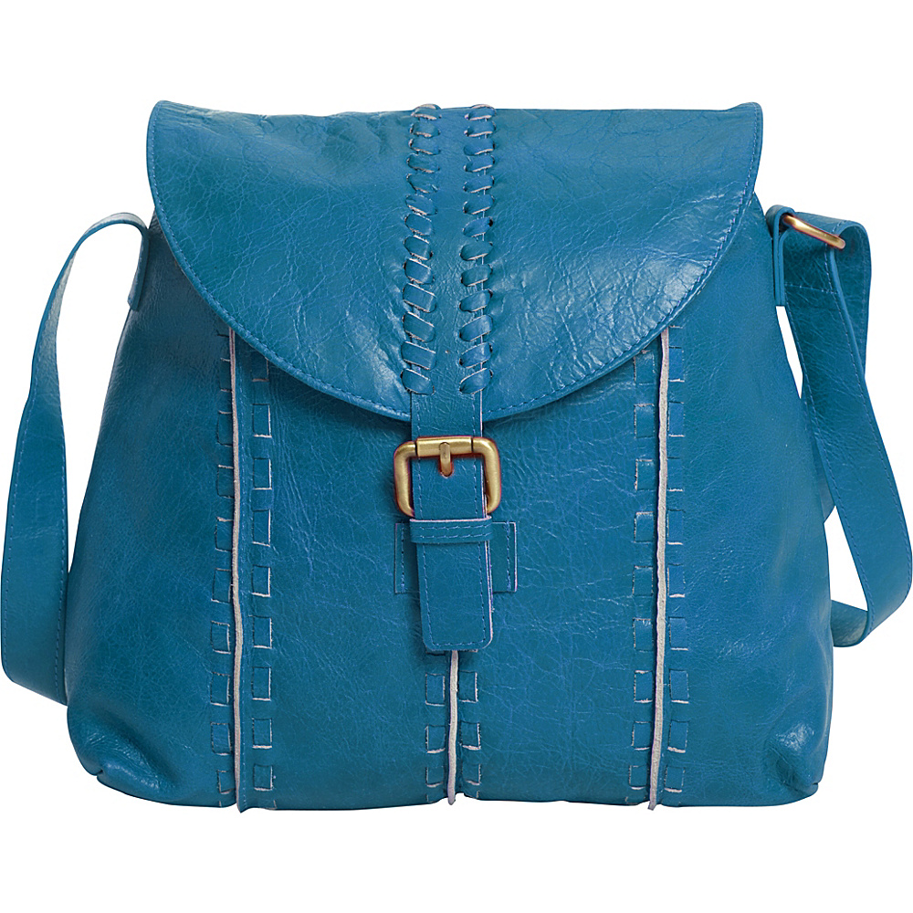 Latico Leathers Kimber Shoulder Bag Crinkle Blue Latico Leathers Leather Handbags