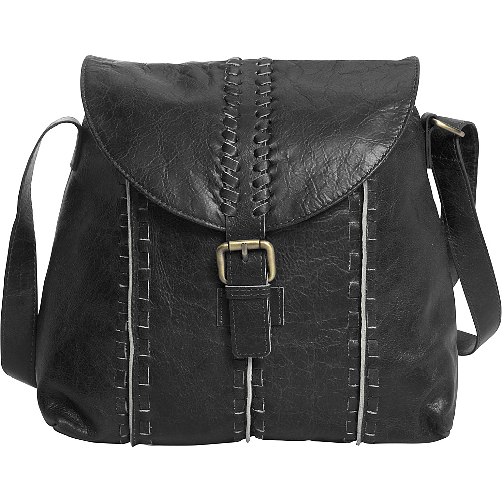 Latico Leathers Kimber Shoulder Bag Washed Black Latico Leathers Leather Handbags