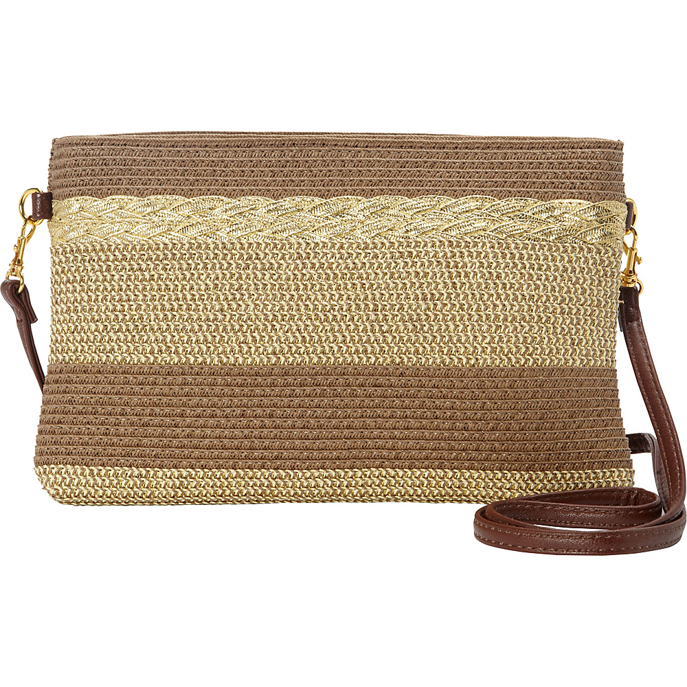Sun N Sand Esperanza Mini Crossbody Brown Gold Sun N Sand Fabric Handbags