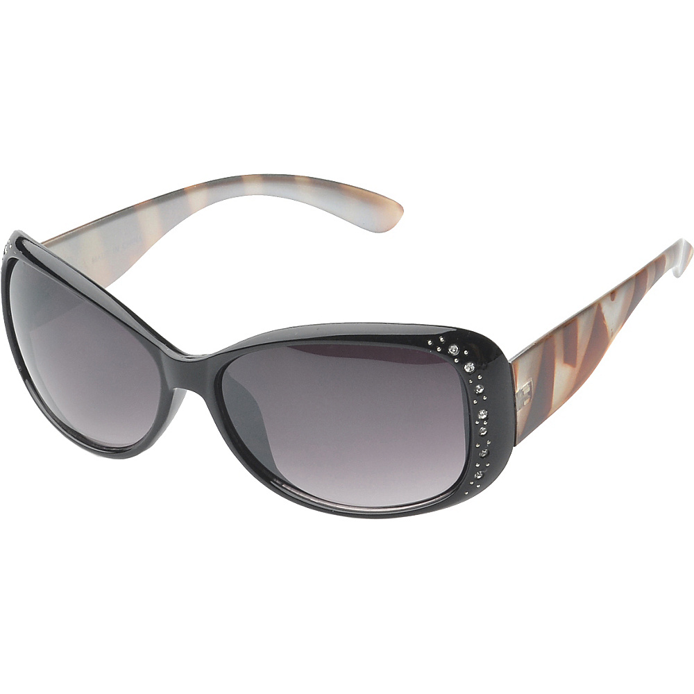 SW Global Eyewear Amelia Rhinestone Studded Oval Fashion Sunglasses Black Brown SW Global Sunglasses
