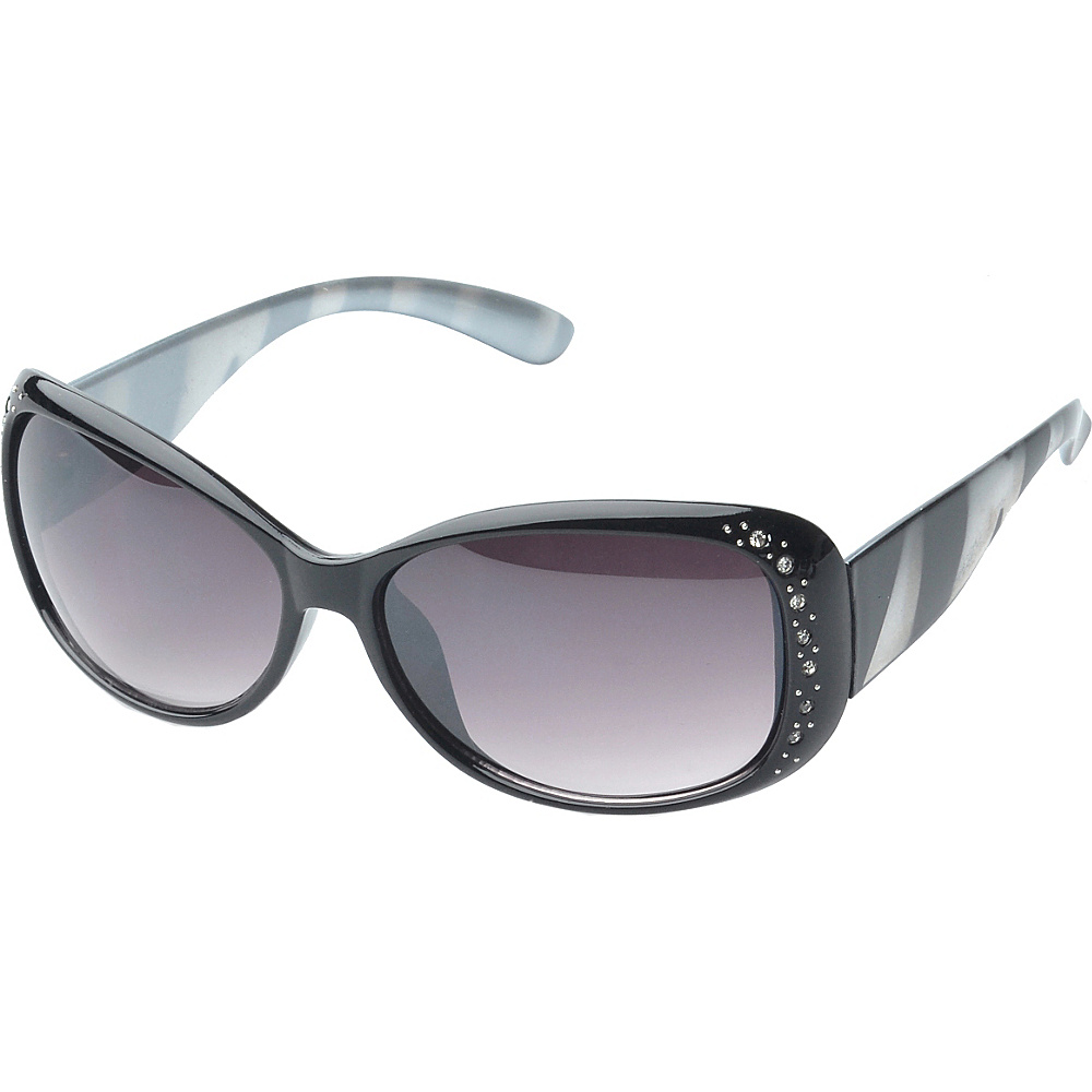 SW Global Eyewear Amelia Rhinestone Studded Oval Fashion Sunglasses Black Grey SW Global Sunglasses