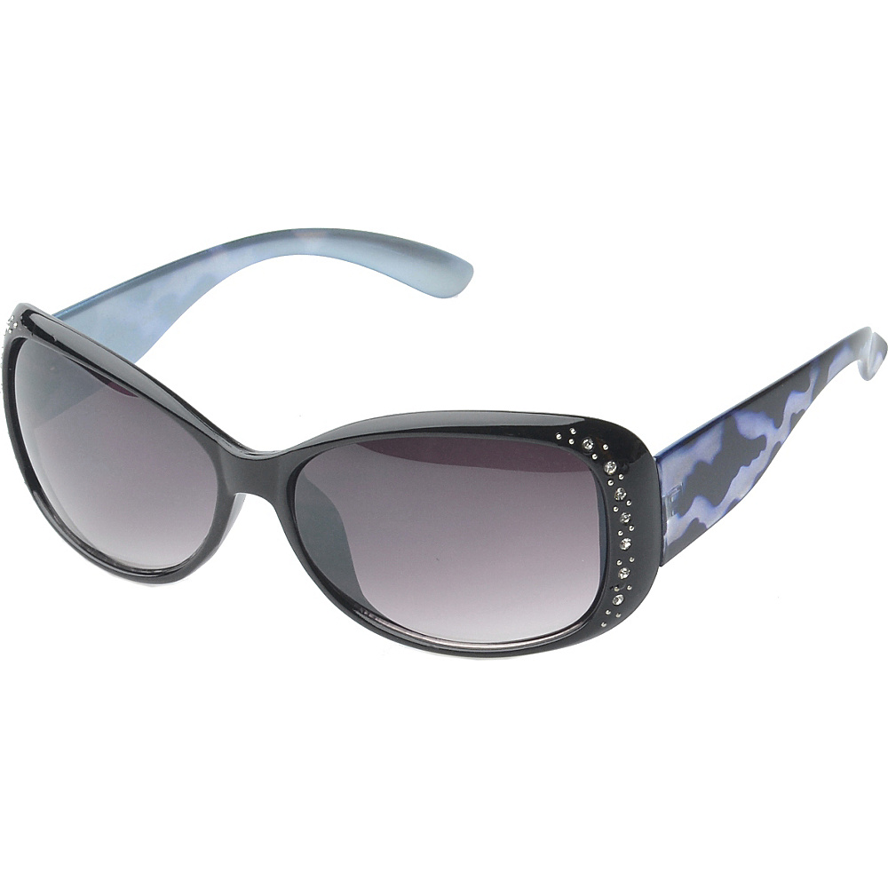 SW Global Eyewear Amelia Rhinestone Studded Oval Fashion Sunglasses Black Purple SW Global Sunglasses