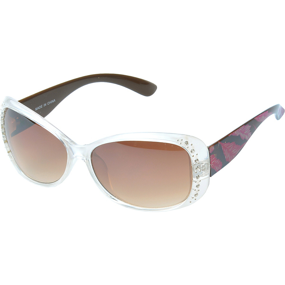 SW Global Eyewear Amelia Rhinestone Studded Oval Fashion Sunglasses Clear Black SW Global Sunglasses
