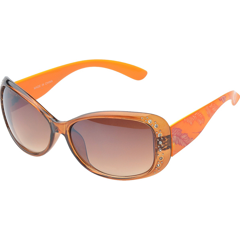 SW Global Eyewear Amelia Rhinestone Studded Oval Fashion Sunglasses Orange SW Global Sunglasses