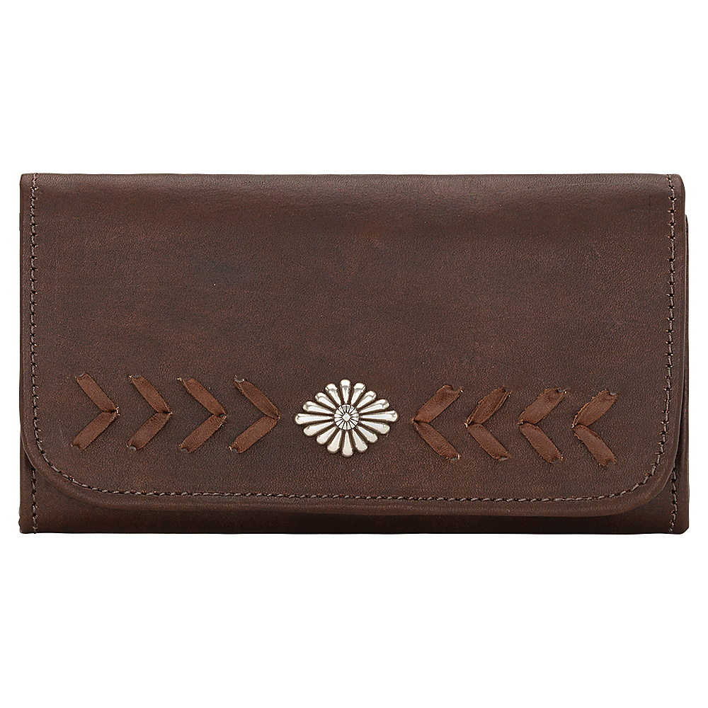 American West Mohave Canyon Ladies Tri Fold Clutch Wallet Chestnut Brown American West Women s Wallets