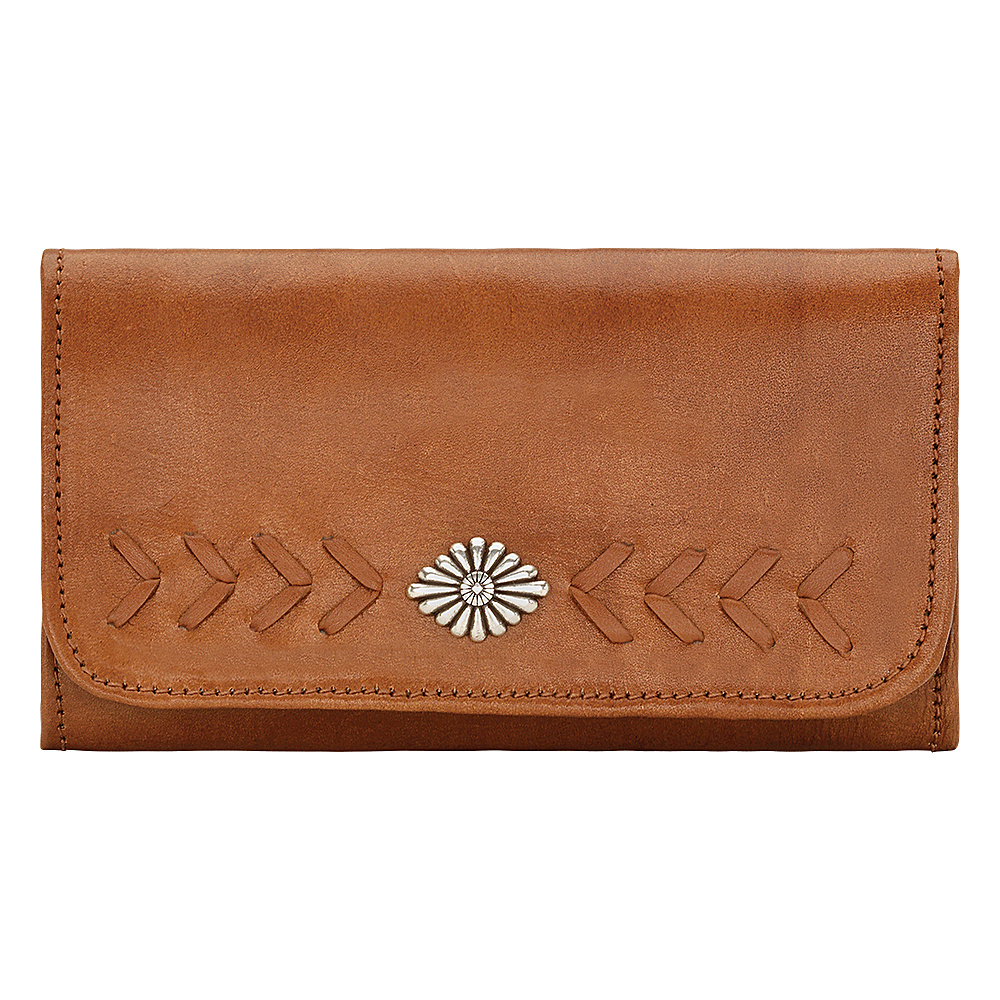 American West Mohave Canyon Ladies Tri Fold Clutch Wallet Golden Tan American West Women s Wallets