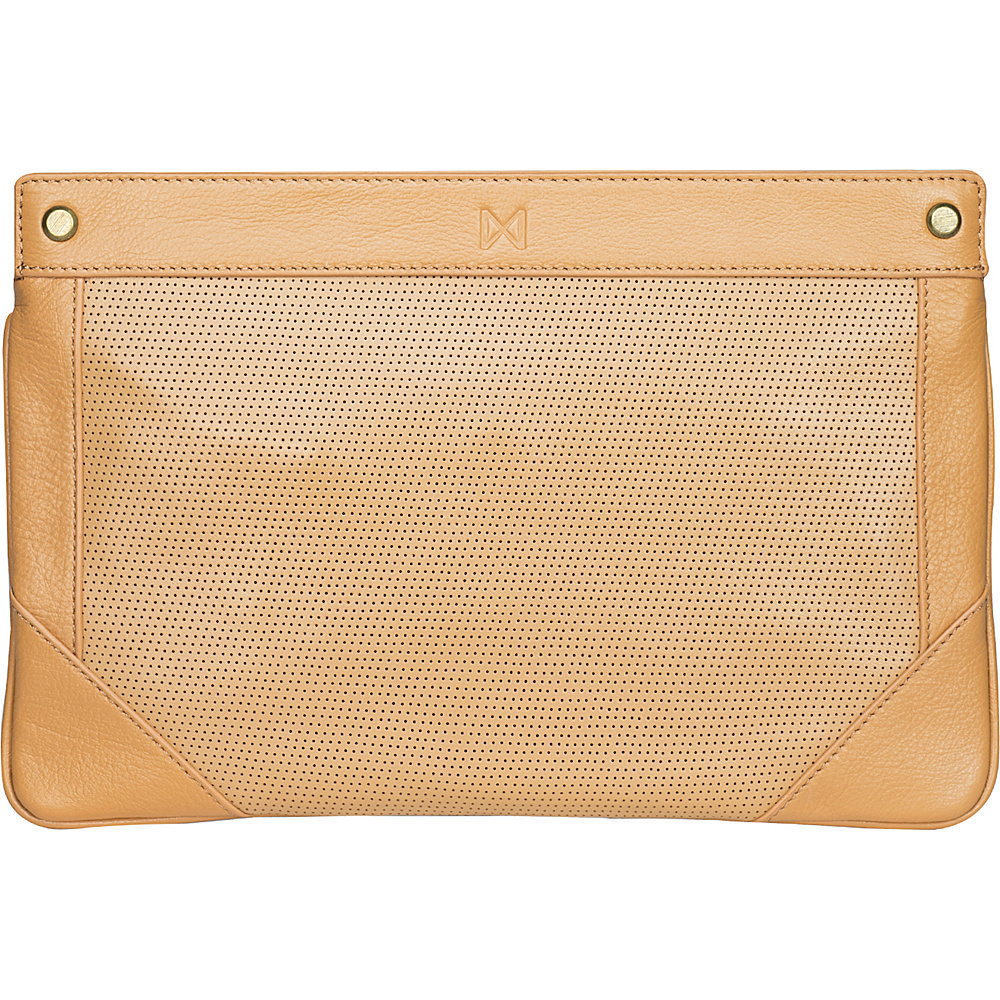 MOFE Lacuna Clutch Tan Brass Hardware MOFE Leather Handbags