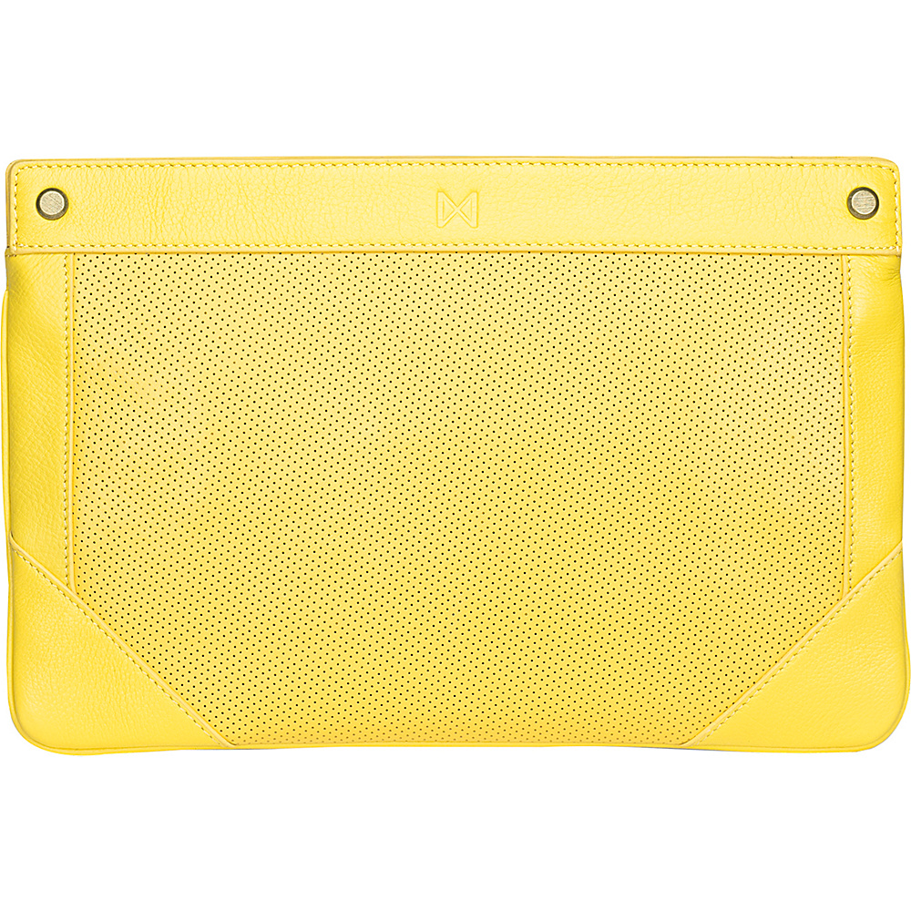 MOFE Lacuna Clutch Yellow Brass Hardware MOFE Leather Handbags