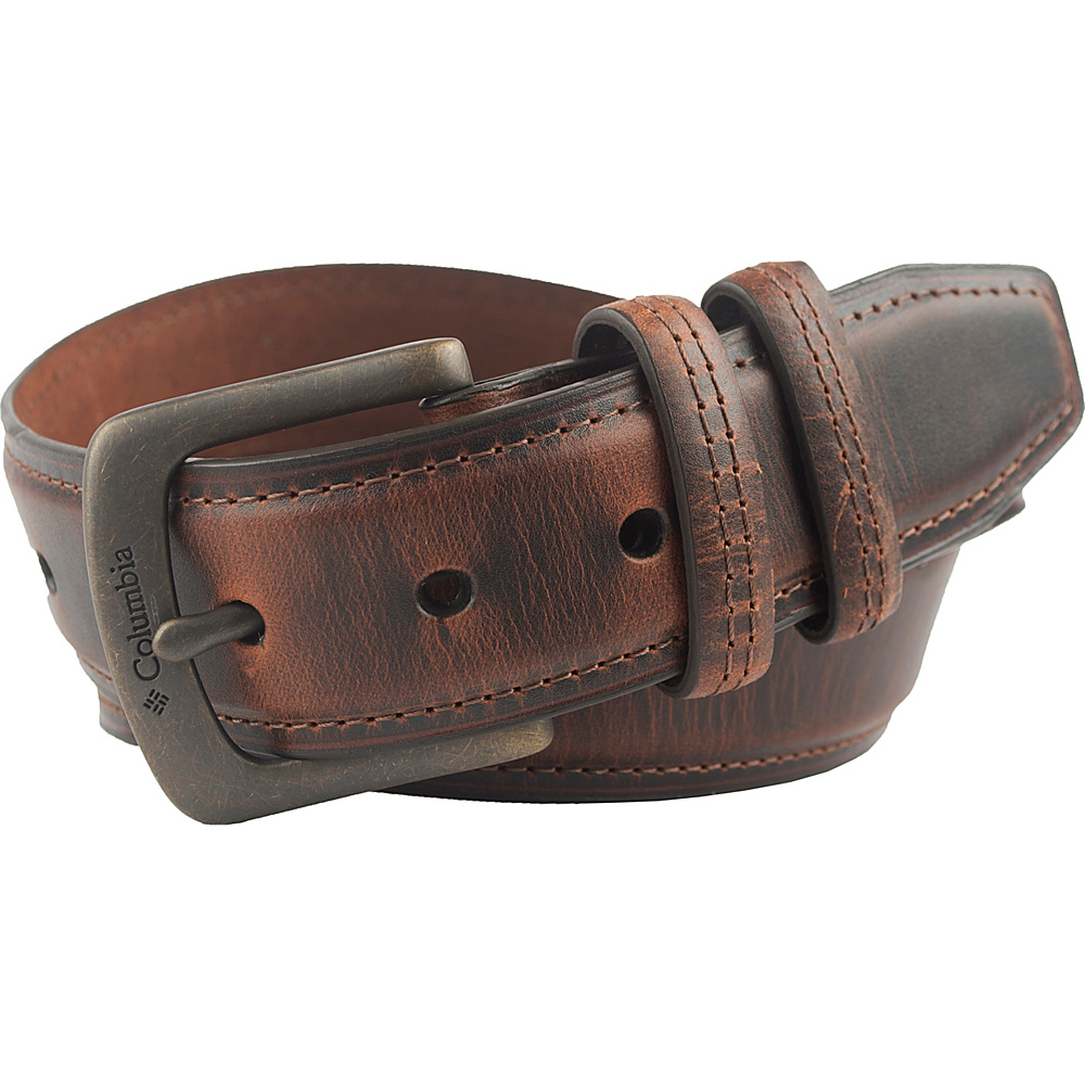 Columbia 40MM Non Reversible with Decorative Stitch and Double Loop Brown 34 Columbia Other Fashion Accessories