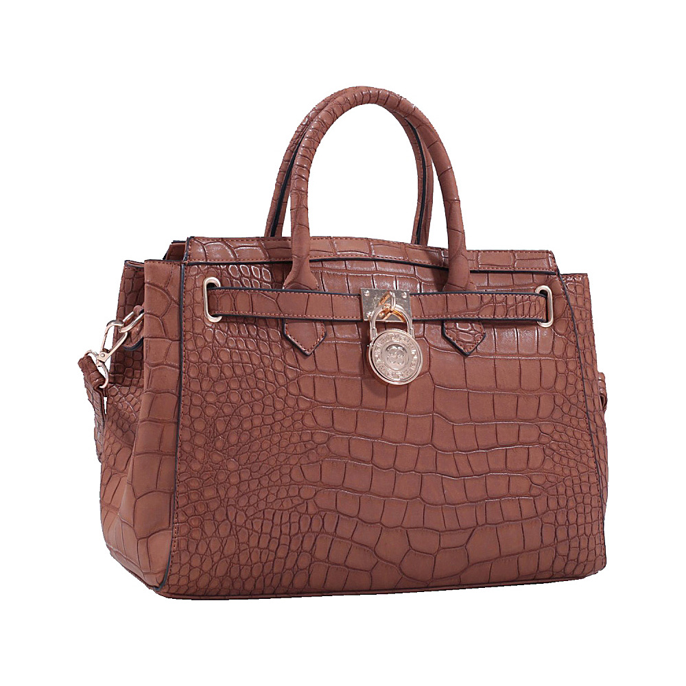MKF Collection Bedelia Croco Satchel Brown MKF Collection Manmade Handbags