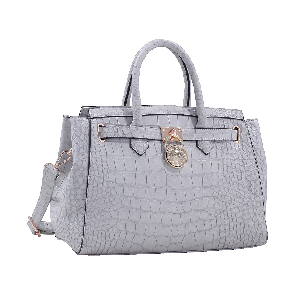 MKF Collection Bedelia Croco Satchel Light Grey MKF Collection Manmade Handbags