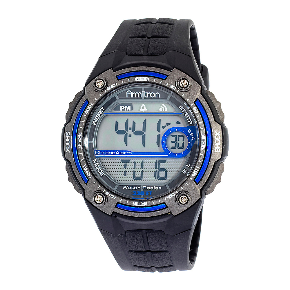 Armitron Sport Mens Sport Watch with Black Rubber Band Blue Armitron Watches