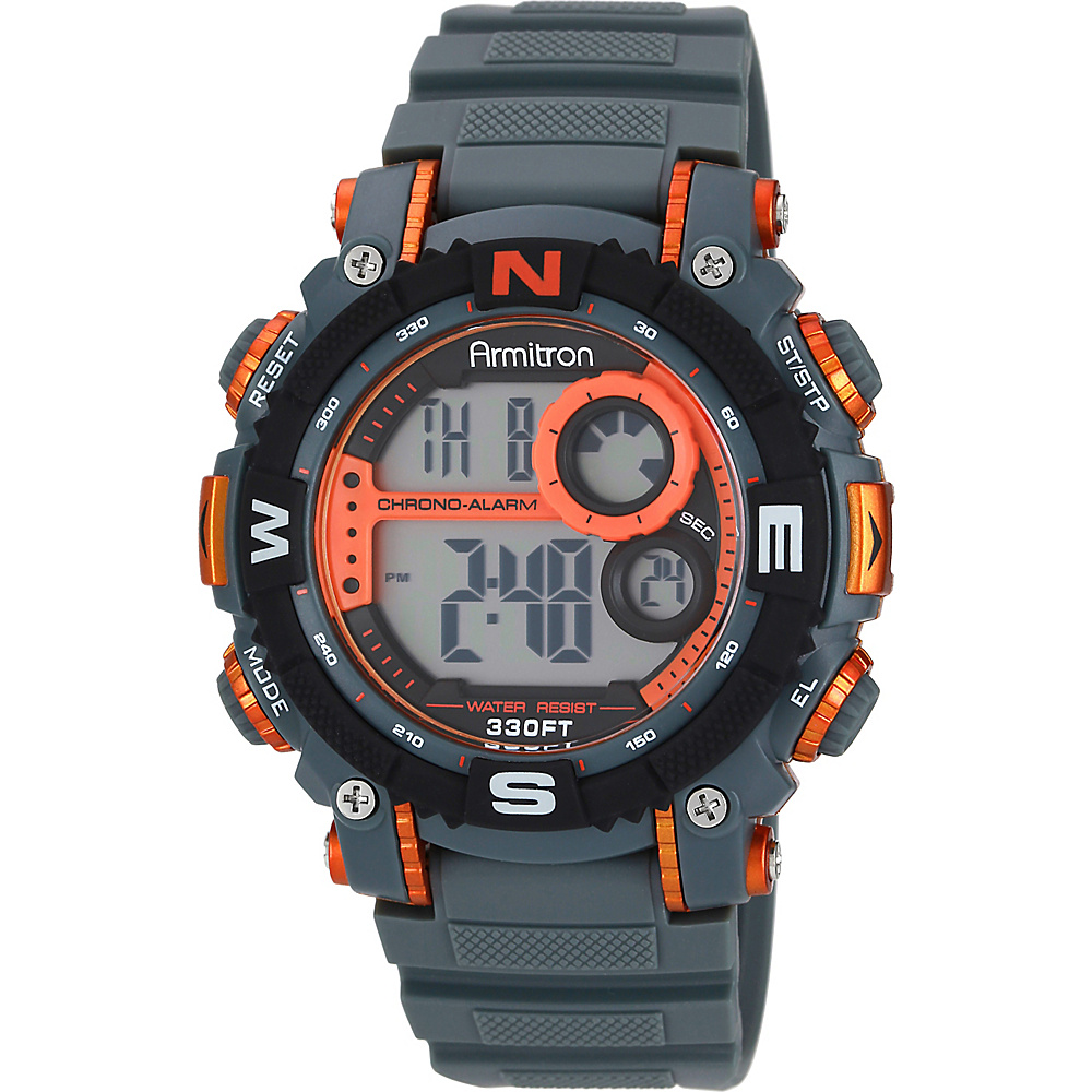 Armitron Sport Mens Digital Chronograph Resin Strap Watch Orange Armitron Watches