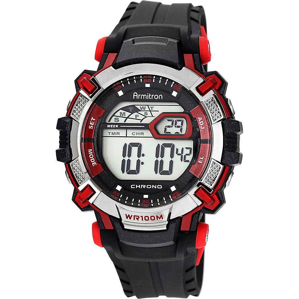 Armitron Sport Mens Digital Chronograph Resin Strap Watch Red Armitron Watches