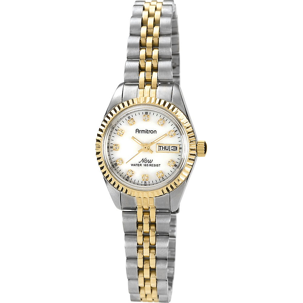 Armitron Womens Swarovski Crystal Accented Two Tone Bracelet Watch Two Toned Armitron Watches