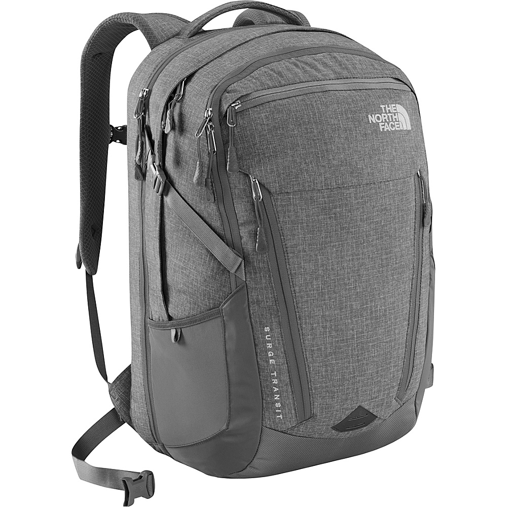 The North Face Surge Transit Laptop Backpack Tnf Medium Grey Heather Zinc Grey The North Face Business Laptop Backpacks