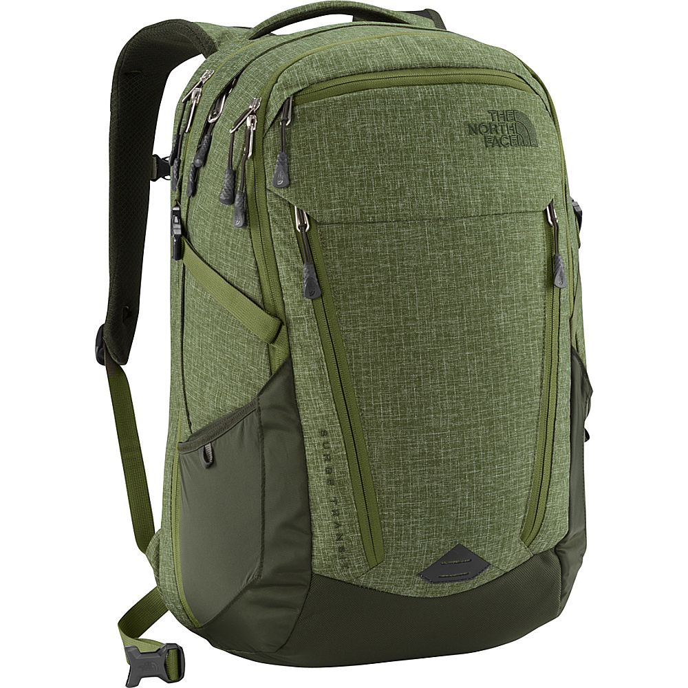 The North Face Surge Transit Laptop Backpack Terrarium Green Heather Rosin Green The North Face Business Laptop Backpacks