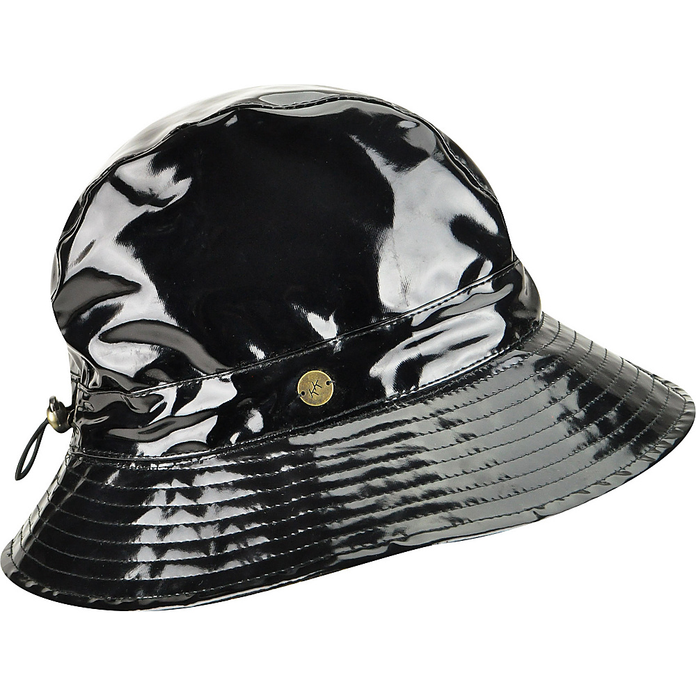 Karen Kane Hats Patent Rain Trilby Hat Black Grey Leopard Karen Kane Hats Hats Gloves Scarves