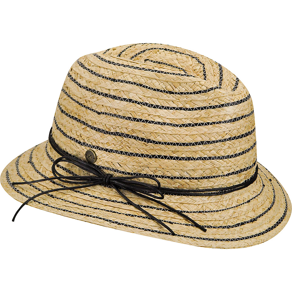 Karen Kane Hats Stripe Fedora Hat Natural Black Karen Kane Hats Hats Gloves Scarves
