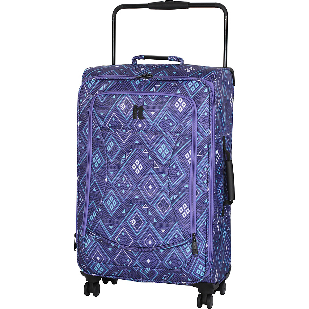 it luggage World s Lightest 28.9 8 Wheel Spinner Blue Mint Aztec Print it luggage Large Rolling Luggage