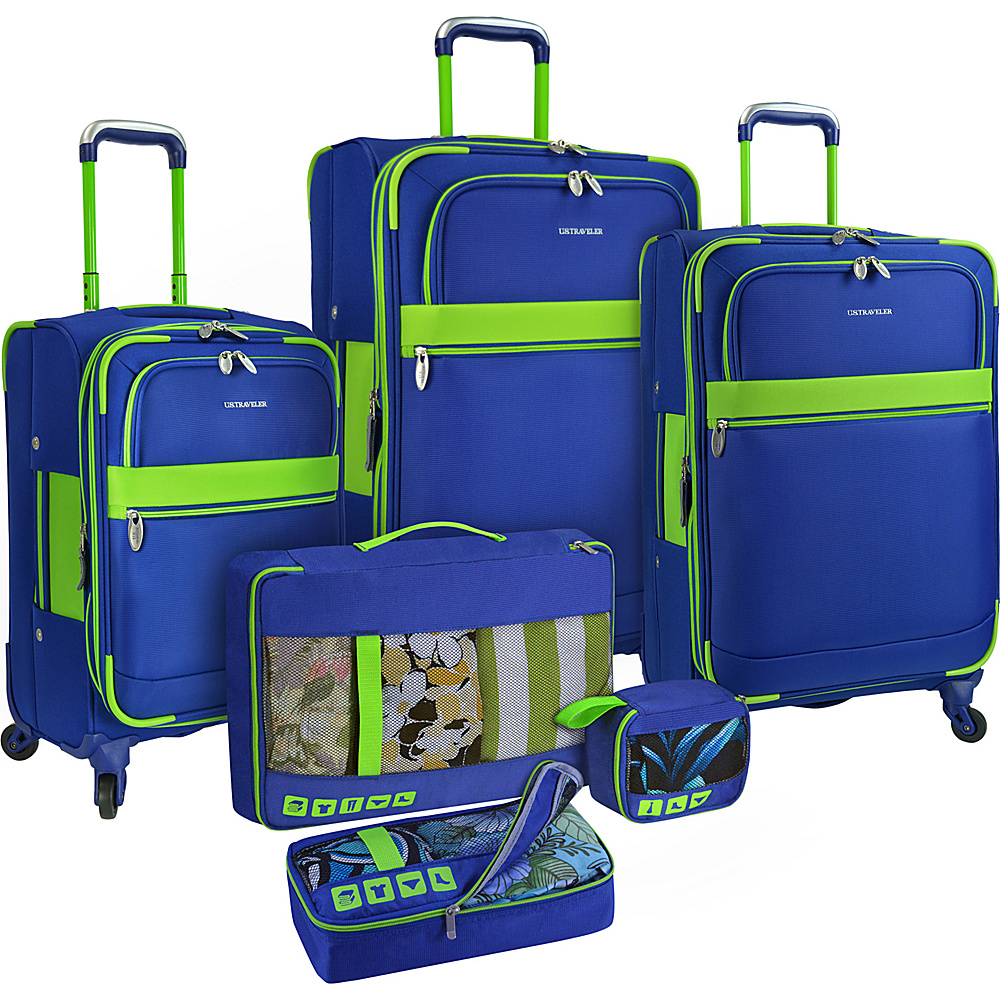 U.S. Traveler Alamosa 6 Piece Luggage Set Royal Blue U.S. Traveler Luggage Sets