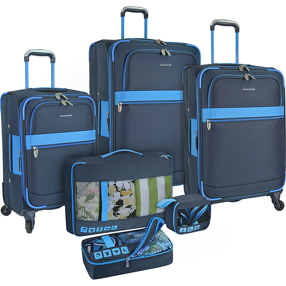 U.S. Traveler Alamosa 6 Piece Luggage Set Navy U.S. Traveler Luggage Sets