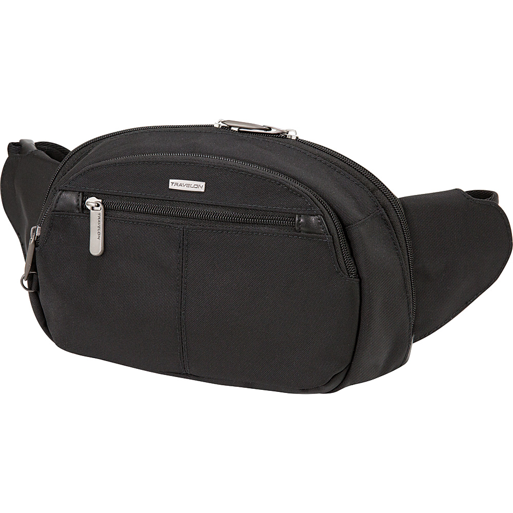 Travelon Anti Theft Concealed Carry Waist Pack Black Grey Interior Travelon Waist Packs