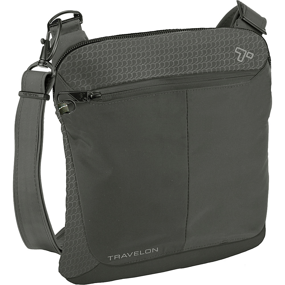 Travelon Anti Theft Active Small Crossbody Bag Charcoal Travelon Fabric Handbags