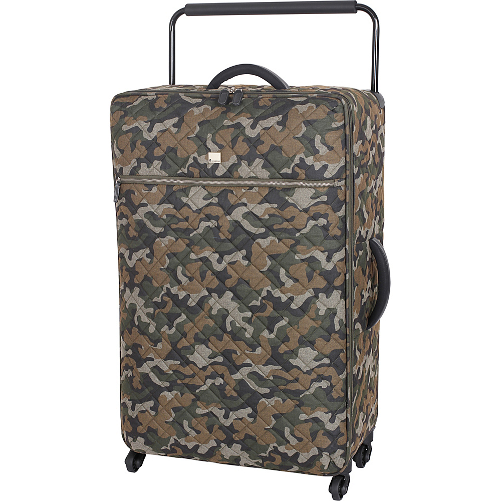 it luggage World s Lightest Quilted Camo 32.7 inch 4 Wheel Spinner Jungle Camo Print it luggage Large Rolling Luggage