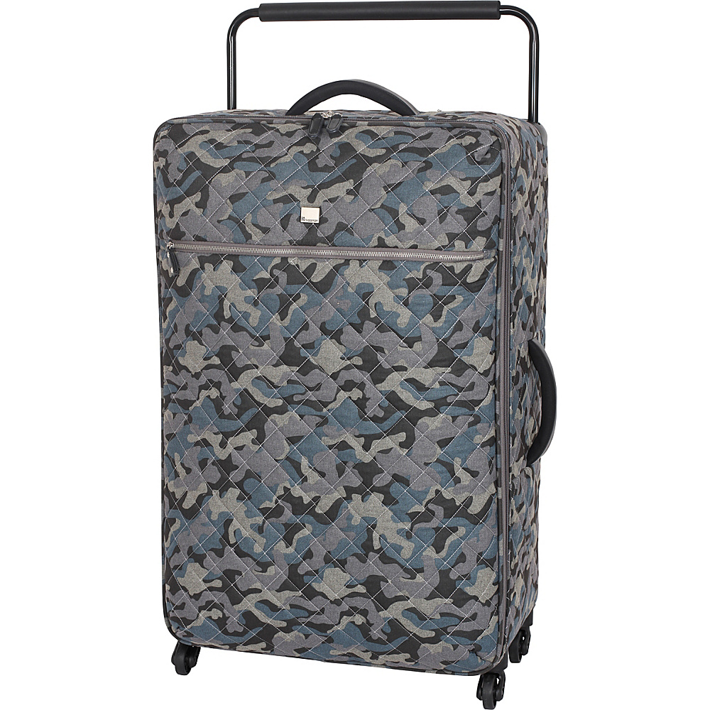 it luggage World s Lightest Quilted Camo 32.7 inch 4 Wheel Spinner Warm Gray Camo Print it luggage Large Rolling Luggage