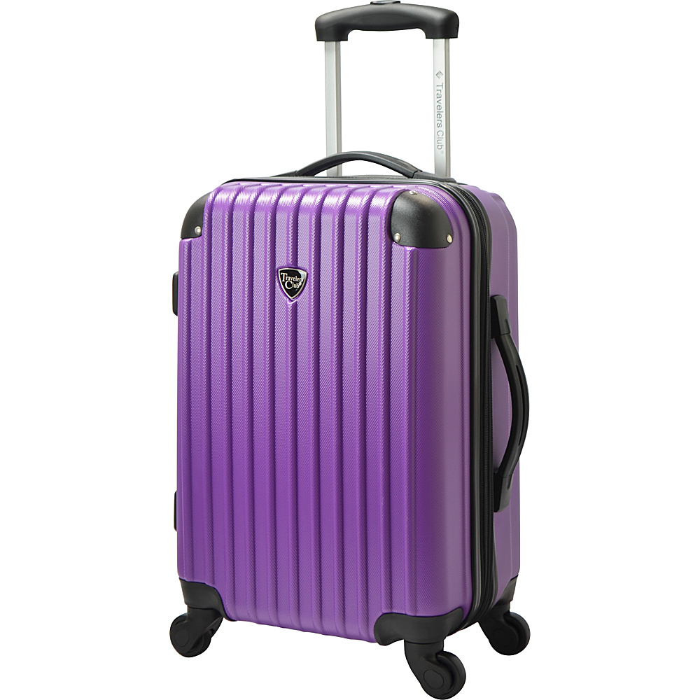 Travelers Club Luggage Madison 20 Hardside Expandable Carry On Spinner Purple Travelers Club Luggage Hardside Carry On